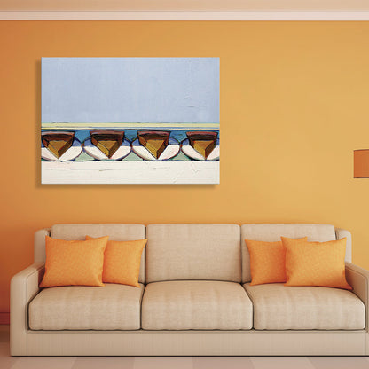 Vivolux | Blaue leckere Kuchen Malerei im traditionellen Stil Texturierte Wandkunst Druck für das Wohnzimmer