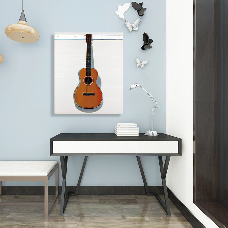 Vivolux | Zeichnung Druck Traditioneller Stil Leinwand Gitarre in Braun, Mehrere Größen Verfügbar