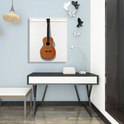 Vivolux | Zeichnung Druck Traditioneller Stil Leinwand Gitarre in Braun, Mehrere Größen Verfügbar