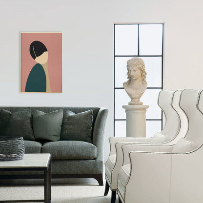Vivolux | Nordic Style Stehende Figur Leinwand in Hellfarbig Strukturiertes Gemälde für Badezimmer