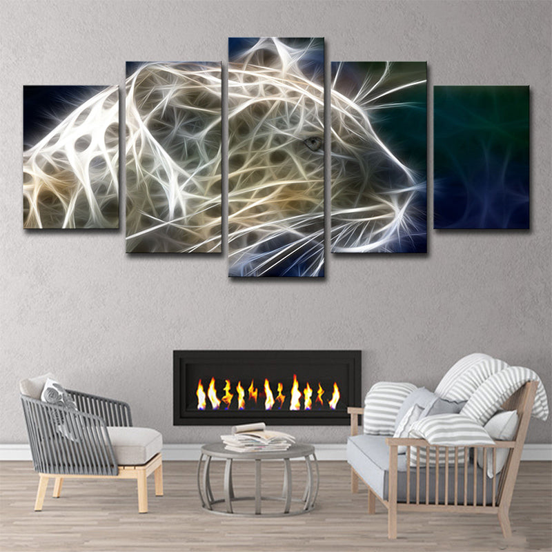 Vivolux | Gelb 3D Druck Leopard Leinwand Wildtier Modernistische Wohnraum Wandkunst