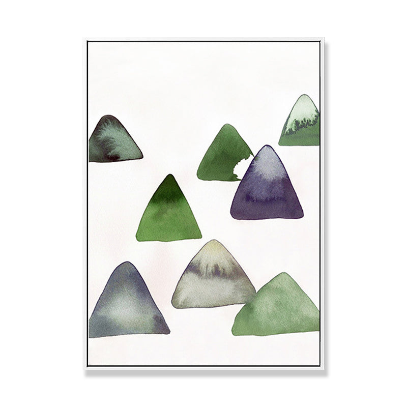 Vivolux | Niedliches Bergzeichnung Wandkunst Asiatischer Texturierter Leinwanddruck in Weiß für das Esszimmer