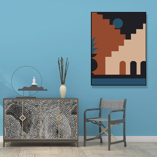 Vivolux | Strukturiertes abstraktes Muster Leinwanddruck Nordischer Stil Wandkunst Dekor für Hausinterieur