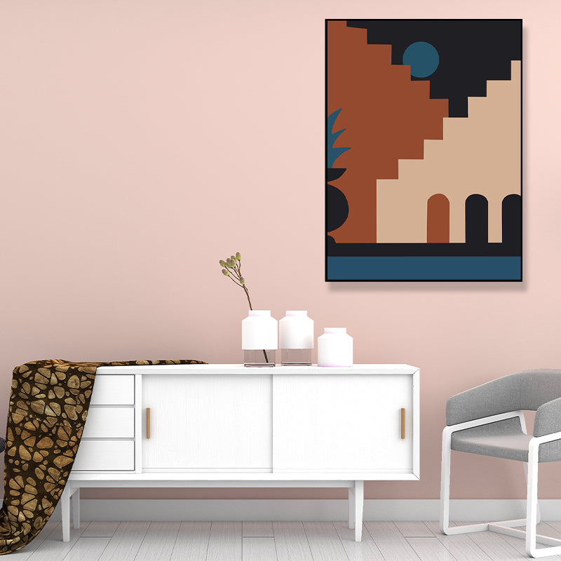 Vivolux | Strukturiertes abstraktes Muster Leinwanddruck Nordischer Stil Wandkunst Dekor für Hausinterieur