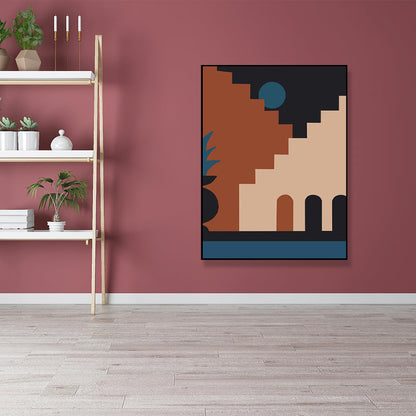 Vivolux | Strukturiertes abstraktes Muster Leinwanddruck Nordischer Stil Wandkunst Dekor für Hausinterieur