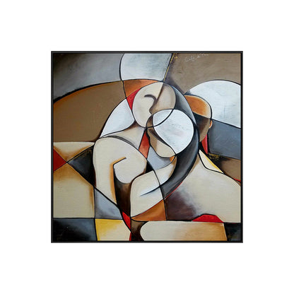 Vivolux | Texturiertes Khaki-Canvas Modern Art Halb-Wach Liebhaber Malerei Wanddekor für Schlafzimmer