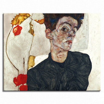 Vivolux | Self-Portrait Wandkunst Texturierte Landhaus Speisemraum Leinwanddruck in Schwarz, Mehrere Größenoptionen