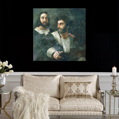 Vivolux | Raphael Galaxy Leinwandkunst Vintage Texturiert Wohnzimmerschmuck in Grau (Mehrere Größen Verfügbar)