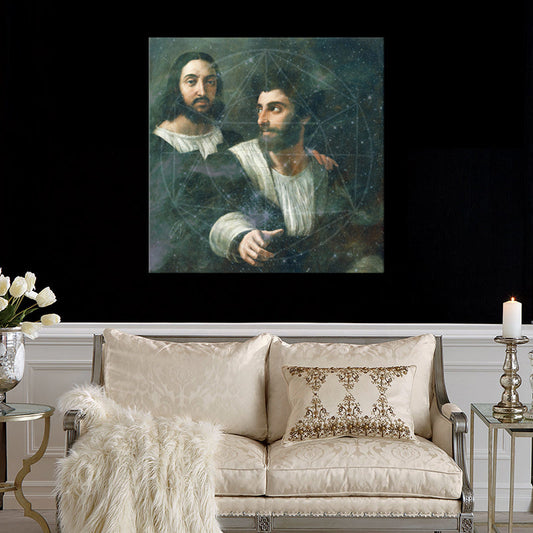Vivolux | Raphael Galaxy Leinwandkunst Vintage Texturiert Wohnzimmerschmuck in Grau (Mehrere Größen Verfügbar)