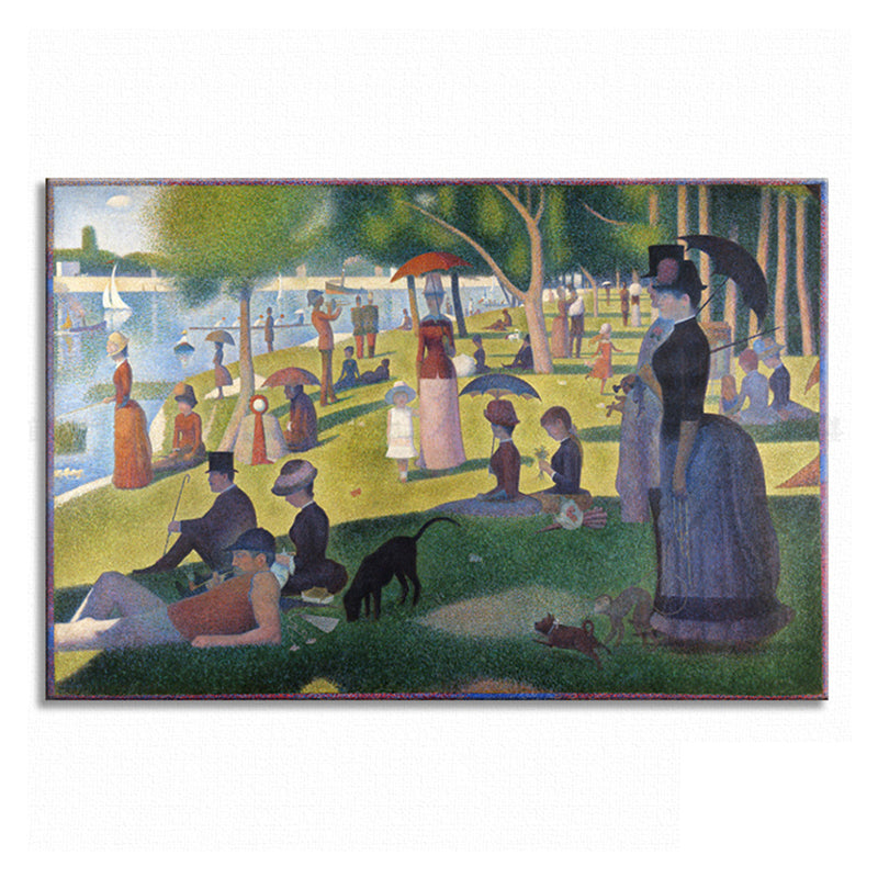 Vivolux | Grüner Insel Unterhaltung Wandkunst Traditioneller Texturierter Leinwanddruck für das Esszimmer