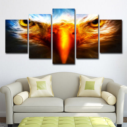 Vivolux | Eagle Close-Up View Art Print Geel-Blauw Moderne Wanddecoratie voor Woonkamer