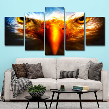 Vivolux | Eagle Close-Up View Art Print Geel-Blauw Moderne Wanddecoratie voor Woonkamer