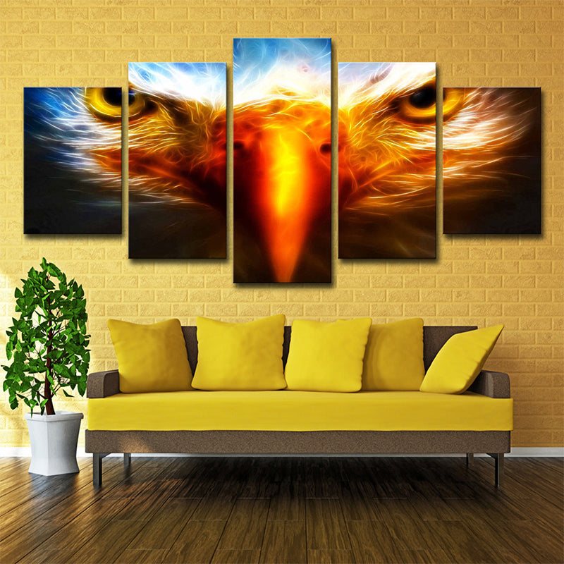 Vivolux | Eagle Close-Up View Art Print Geel-Blauw Moderne Wanddecoratie voor Woonkamer