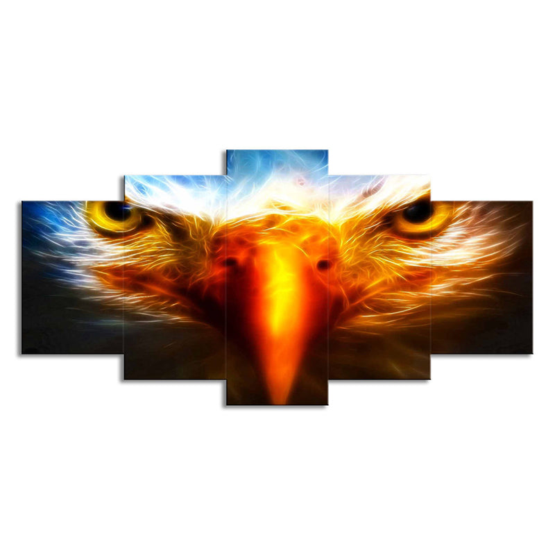 Vivolux | Eagle Close-Up View Art Print Geel-Blauw Moderne Wanddecoratie voor Woonkamer