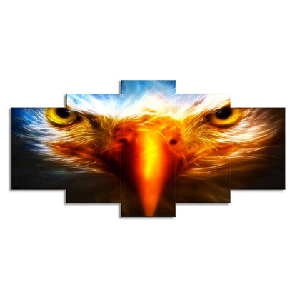 Vivolux | Eagle Close-Up View Art Print Geel-Blauw Moderne Wanddecoratie voor Woonkamer