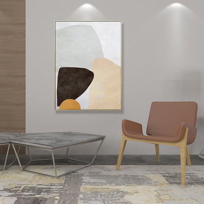 Vivolux | Weiche Farbige Geometrische Kunst Drucke Abstrakt Nordisch Texturiert Leinwand für Wohnzimmer