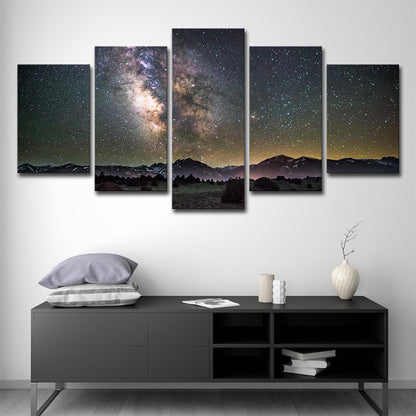 Vivolux | Kinder Galaxy Sternen Nachthimmel Leinwand Schwarz Mehrteilig Wandkunst Druck für Wohnzimmer
