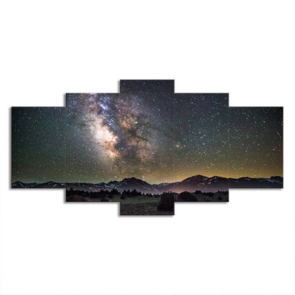 Vivolux | Kinder Galaxy Sternen Nachthimmel Leinwand Schwarz Mehrteilig Wandkunst Druck für Wohnzimmer