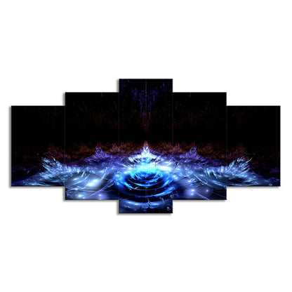 Vivolux | Wasserlilien Leinwand Wandkunst Schwarz und Blau Moderner Stil Wanddekoration für das Wohnzimmer