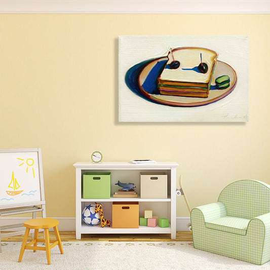 Vivolux | Traditioneller Stil Brot Malerei Leinwand Texturiert Braun Wandkunst Dekor für Gästezimmer