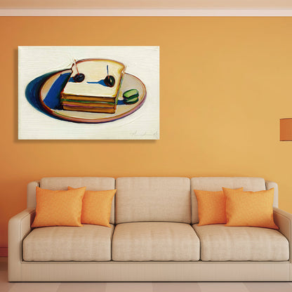 Vivolux | Traditioneller Stil Brot Malerei Leinwand Texturiert Braun Wandkunst Dekor für Gästezimmer