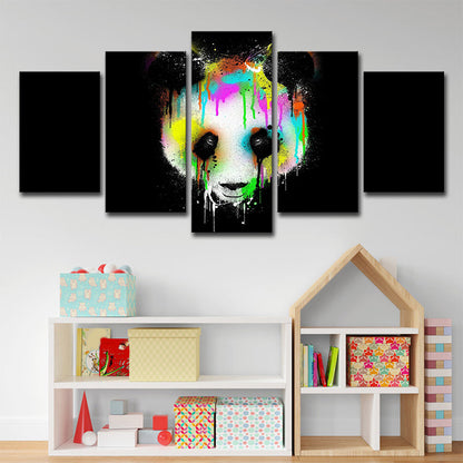 Vivolux | Digitale Print Smeltende Panda Canvas Muurdecoratie voor Kinderkamer, Zwart en Wit