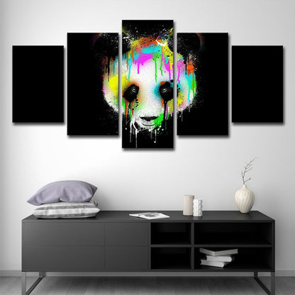 Vivolux | Digitale Print Smeltende Panda Canvas Muurdecoratie voor Kinderkamer, Zwart en Wit