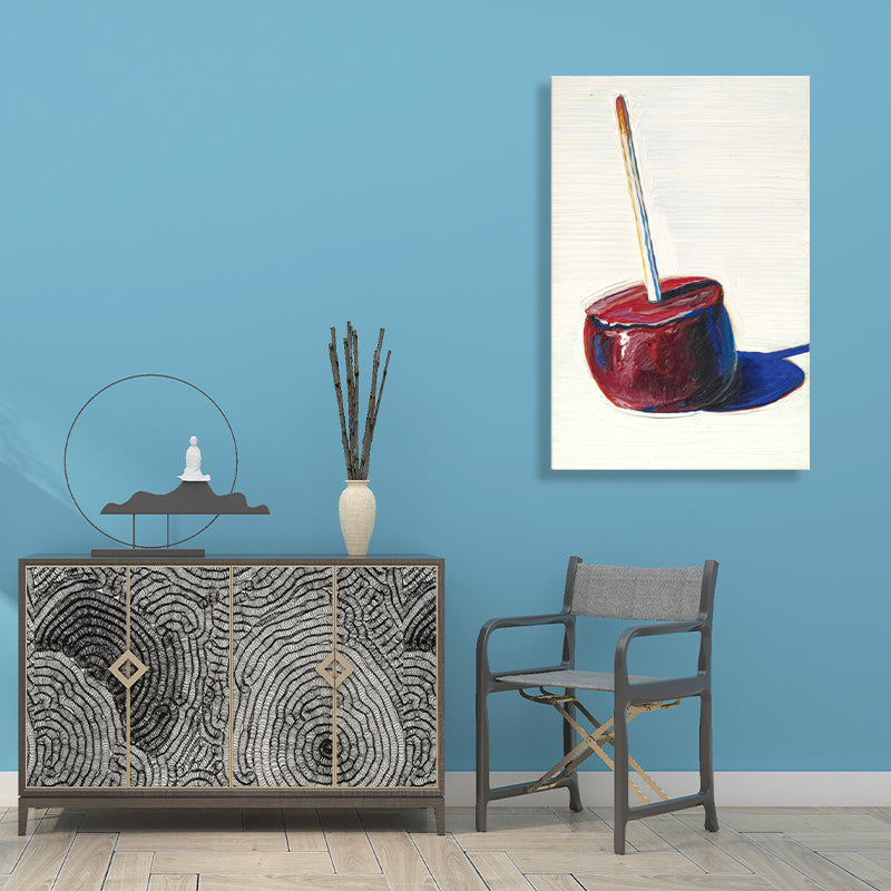 Vivolux | Traditioneller Stil Candy Apple Malerei Lebensmittel Rote Wandkunst, Mehrere Größen Verfügbar