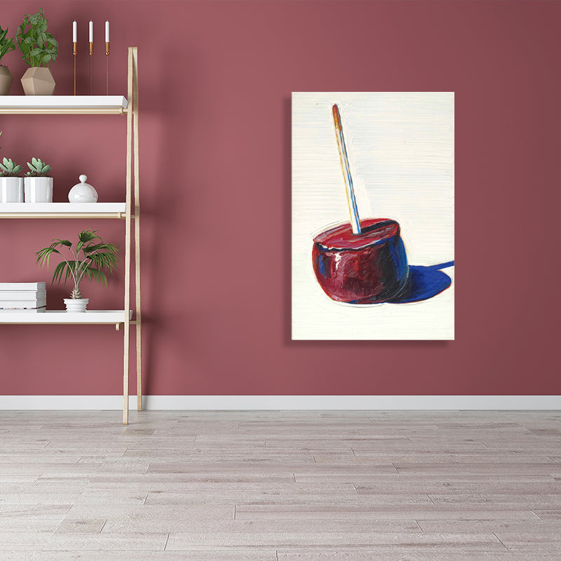 Vivolux | Traditioneller Stil Candy Apple Malerei Lebensmittel Rote Wandkunst, Mehrere Größen Verfügbar