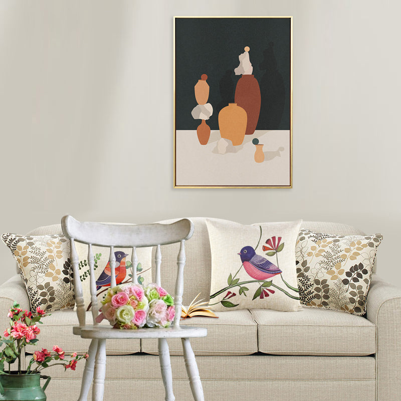 Vivolux | Braune Keramiktöpfe Malerei Texturiert Wandkunst Dekor für das Wohnzimmer, mehrere Größen