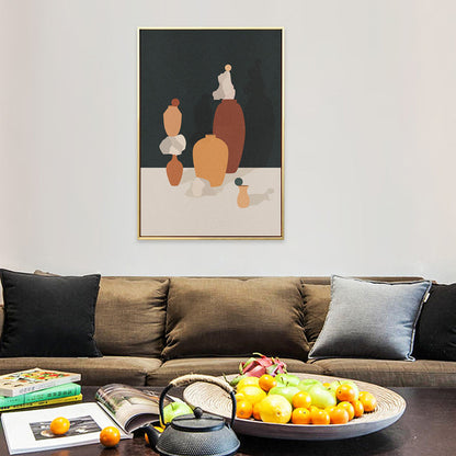 Vivolux | Braune Keramiktöpfe Malerei Texturiert Wandkunst Dekor für das Wohnzimmer, mehrere Größen