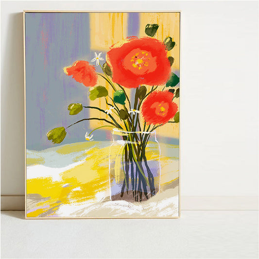 Vivolux | Orange Blossom Leinwand Kunst Texturiert Vintage Wohnzimmer Wand Dekoration, Mehrere Größen Optionen