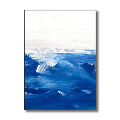 Vivolux | Blaue zeitgenössische Malerei Pinselstrich Wandkunst Dekor für die Küche, mehrere Größen