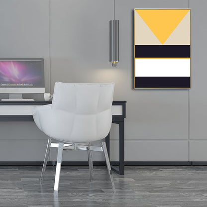 Vivolux | Skandinavische Geometrie Wanddekoration Leinwand Texturiertes Gelbes Gemälde für das Wohnzimmer