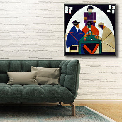 Vivolux | Traditionelle Geometrische Malerei Leinwand Texturiert Pastellfarbe Quadratische Wanddekoration für das Wohnzimmer