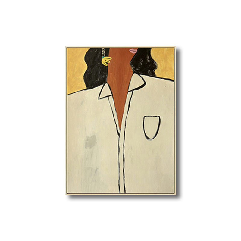 Vivolux | Damenfiguren-Leinwanddruck Traditionelle strukturierte Wohnzimmer Wanddeko in dunkler Farbe