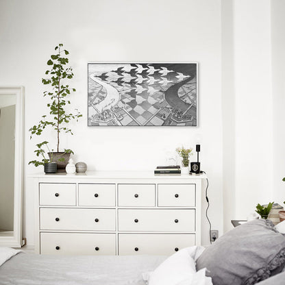 Vivolux | Stadslandschap Luchtfoto Canvas Grijs Hedendaagse Wandkunst Print voor Woonkamer