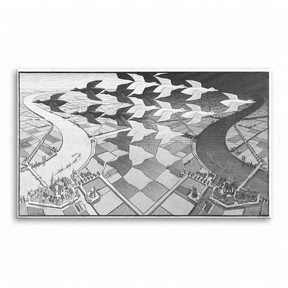 Vivolux | Stadslandschap Luchtfoto Canvas Grijs Hedendaagse Wandkunst Print voor Woonkamer