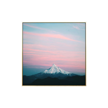 Vivolux | Rosa Mount Fuji Canvasdruck Natur Landschaft zeitgenössische strukturierte Wandkunst
