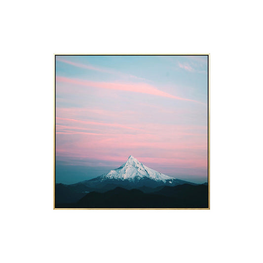 Vivolux | Rosa Mount Fuji Canvasdruck Natur Landschaft zeitgenössische strukturierte Wandkunst