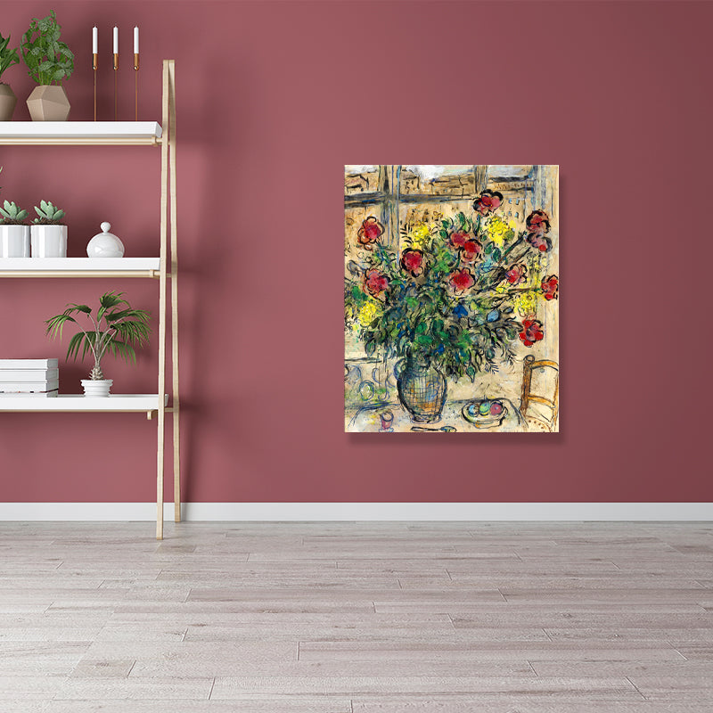 Vivolux | Gelbe Gemälde Blume Eingewickelte Leinwand Ländliche Texturierte Wandkunst für das Wohnzimmer
