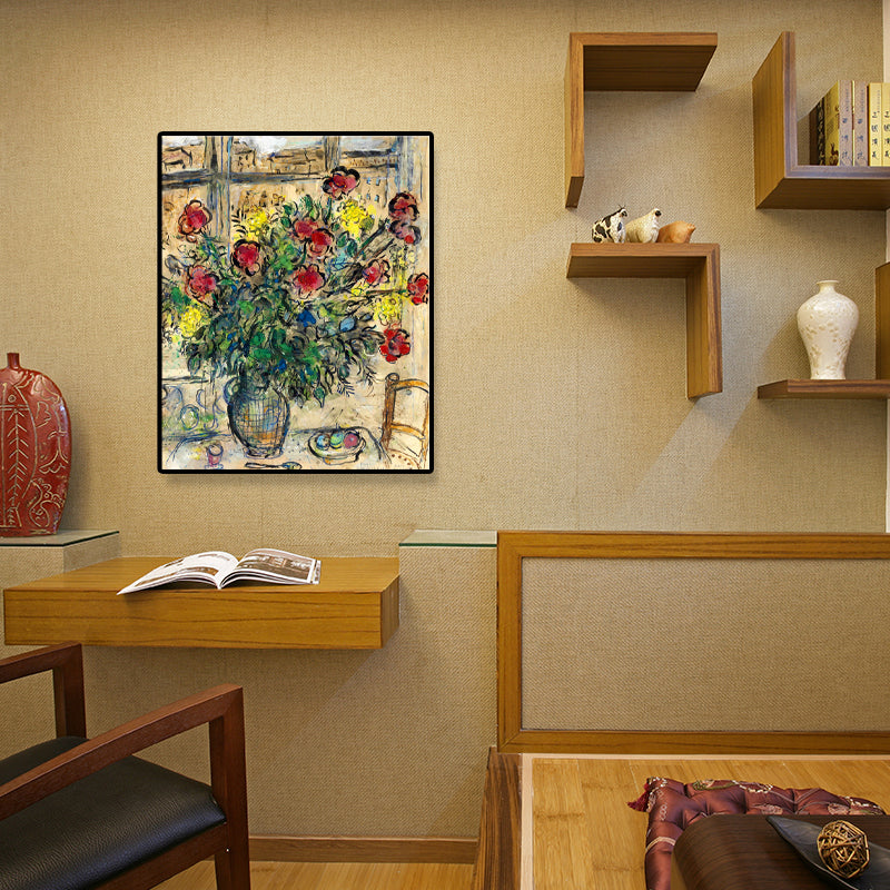 Vivolux | Gelbe Gemälde Blume Eingewickelte Leinwand Ländliche Texturierte Wandkunst für das Wohnzimmer