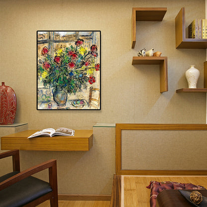 Vivolux | Gelbe Gemälde Blume Eingewickelte Leinwand Ländliche Texturierte Wandkunst für das Wohnzimmer