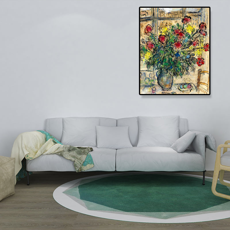 Vivolux | Gelbe Gemälde Blume Eingewickelte Leinwand Ländliche Texturierte Wandkunst für das Wohnzimmer