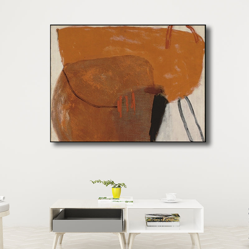 Vivolux | Abstraktes Muster Wanddekor Braune Moderne Leinwanddruck für Wohnzimmer, Mehrere Größen