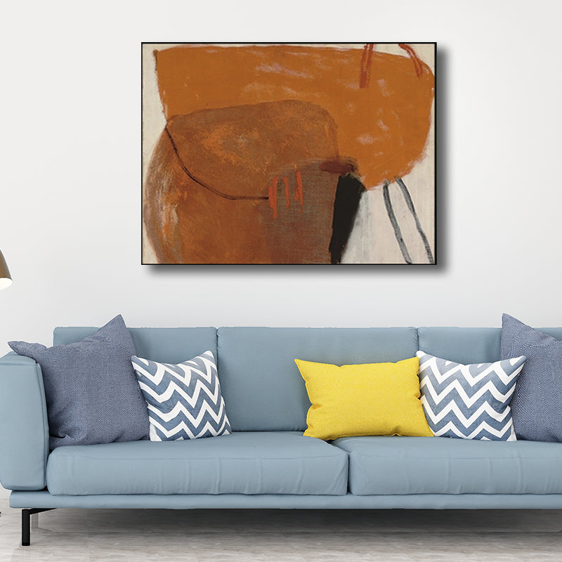 Vivolux | Abstraktes Muster Wanddekor Braune Moderne Leinwanddruck für Wohnzimmer, Mehrere Größen