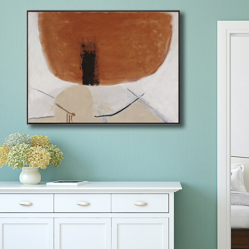 Vivolux | Abstraktes Muster Wanddekor Braune Moderne Leinwanddruck für Wohnzimmer, Mehrere Größen
