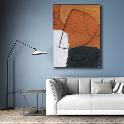 Vivolux | Textured Abstract Pattern Art Print Contemporary Canvas Painting in Brown for Living Room