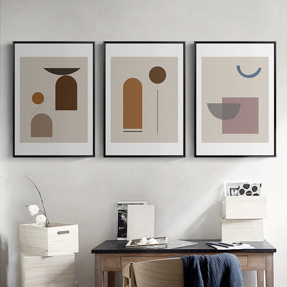 Vivolux | Nordisch Geometrisches Muster Malerei Pastellfarbe Küchenrückwand Wandkunst Druck