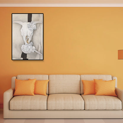 Vivolux | Weißes Blumen Kunstdruck Texturiertes Landhaus Schlafzimmer Eingewickelte Leinwand (Mehrere Größen Verfügbar)